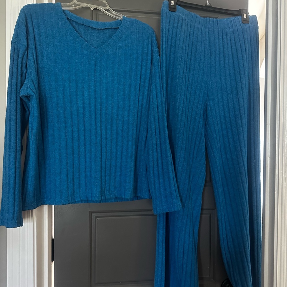 Blue V-Neck Sweater for Women